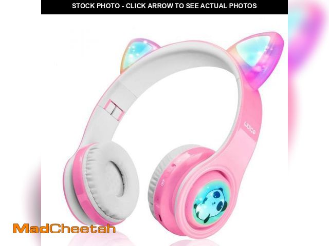 Lot 74-12115152 - Girls Wireless Headphones, LED Flashing Lights, Music Sharing Function, Stereo Sound, SD Card Slot a...