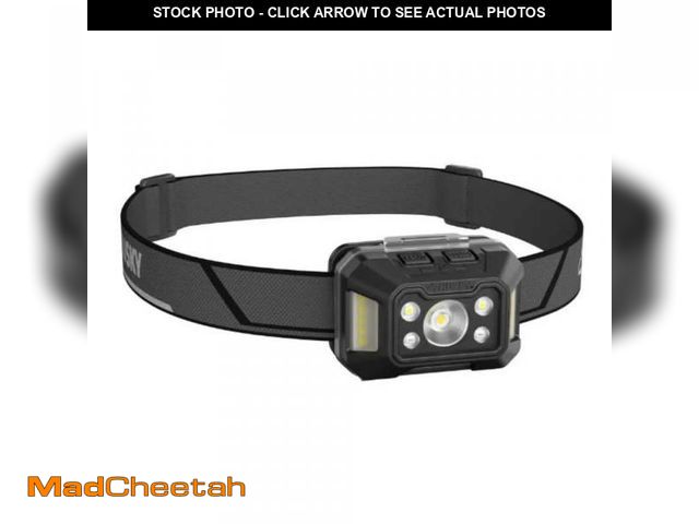 Lot 74-9575924 - (MISSING CHARGER) Husky 650 Lumens Dual-Power Broad Range LED Headlamp 7 Modes with USB Port and Rec...