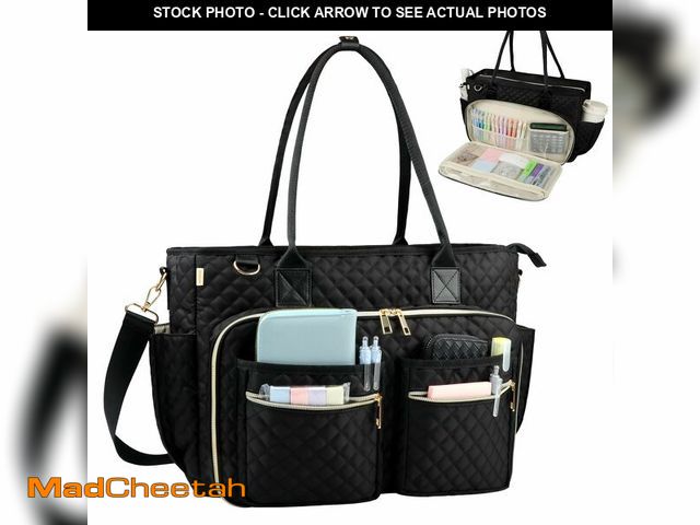 Lot 74-12705768 - SIYNPAV Teacher Tote Bag with 15.6 inch Laptop Compartment, Large Work Tote Bag with Insulated Pocke...