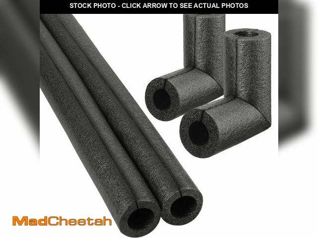 Lot 74-13565456 - 4 Pack Elbow Pipe Insulation Foam Tube Outdoor Wrap Black Pipe Covers Elbow Insulation Tubing Water ...