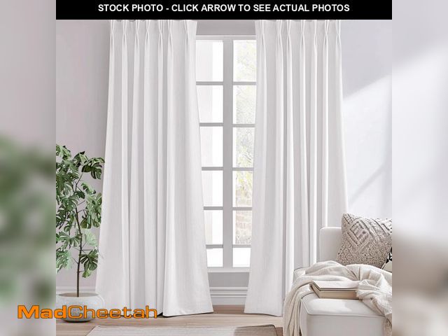 Lot 74-11282317 - jinchan Pinch Pleated White Curtain - 84 Inch Length, Light Filtering, Bedroom &amp; Living Room Cur...