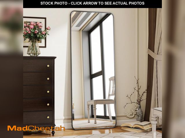 Lot 74-12526239 - BEAUTYPEAK Black Full Length Mirror, 56"x21" Rounded Corner Floor Mirror Standing Hanging or Leaning...