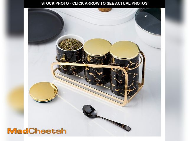 Lot 74-12379131 - *SEE DETAILS* PARCJ 3 PCS Ceramic Airtight Jar Kitchen Canister Sets Cereal Dispenser Spice Organize...