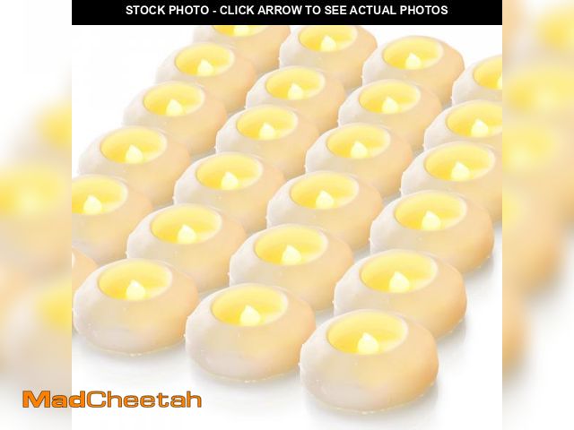 Lot 74-10967982 - Homemory 24 Pack 3 Flameless Led Floating Candles, 200 Hour White Battery Operate Waterproof Tealigh...