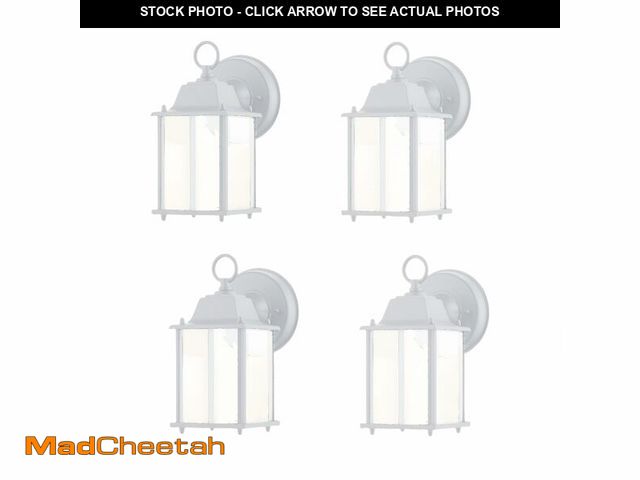 Lot 74-14154918 - WISBEAM White Outdoor LED Wall Lantern, 4 Packs Outdoor Porch Light Fixture, Aluminum Housing Plus G...