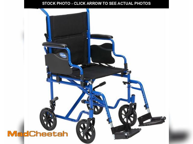 Lot 74-14349492 - Invacare Transport Wheelchair for Adults, Compact Lightweight Wheel Chair with Foldable Backrest, Fl...