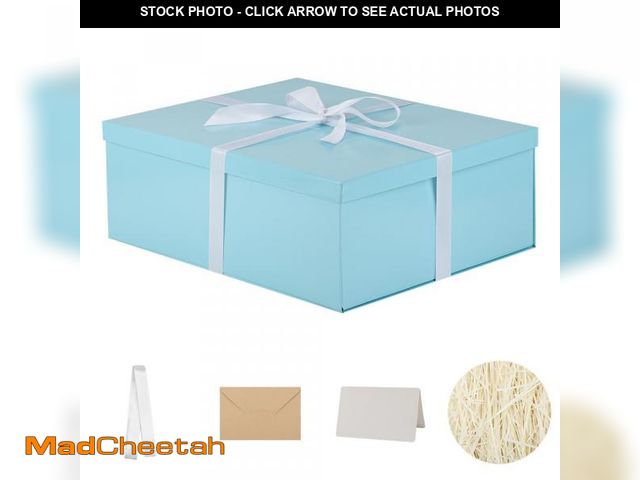 Lot 74-11554561 - OBMMIRAO Extra Gift Box with Lid 17x13x6 Inches, Blue Gift Boxes for presents Packaging for Birthday...
