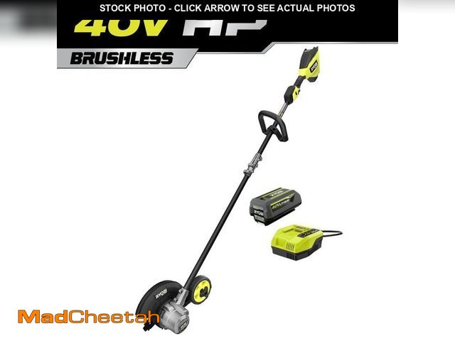 Lot 74-12582395 - RYOBI 40V HP Brushless Stick Lawn Edger with 4.0 Ah Battery and Charger - UNUSED