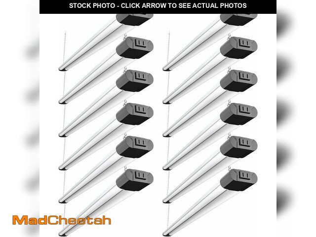 Lot 74-13697750 - BBOUNDER 12 Pack Linkable LED Shop Light with Reflector, Super Bright 6500K Cool Daylight, 4400 LM, ...