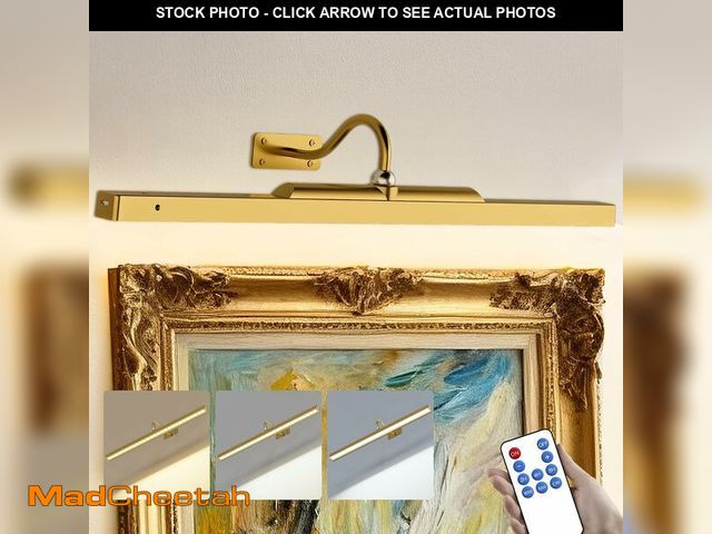 Lot 74-13583066 - Craftersmark 24 Inch Picture Light for Wall - Brass Battery Operated Wireless Wall Sconce with Remot...