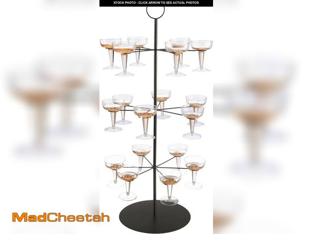 Lot 74-12137062 - Lavish Home Cocktail Tree Stand - 3-Tier Champagne Tower Holds 18 Stemware Glasses - For Wedding, Sh...