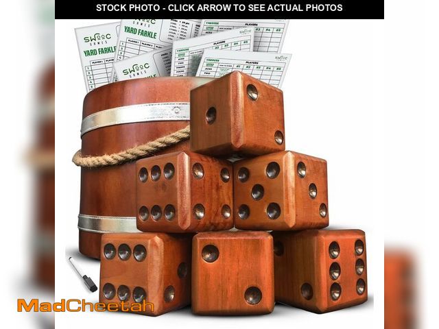 Lot 74-14065144 - Swooc GamesÃÂ® - Yardzee, Farkle, &amp; 20+ Giant Dice Games (All Weather) with Wood Bucket, 5 Scor...