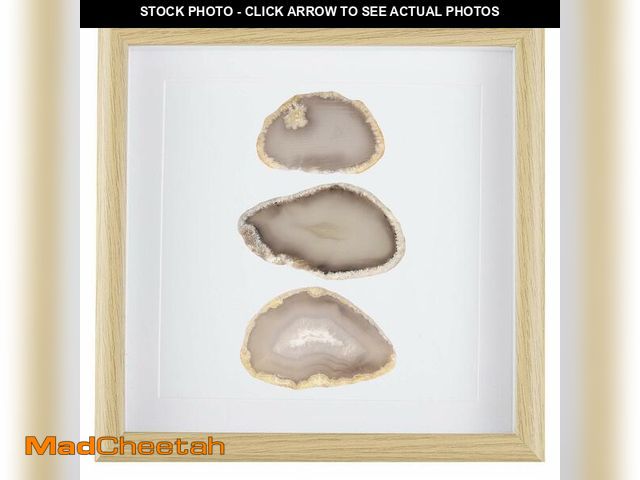 Lot 74-13947312 - Amogeeli Framed Geode Agate Slice Wall Art, Healing Crystal Agate Stone Framed Panel Decor for Home ...