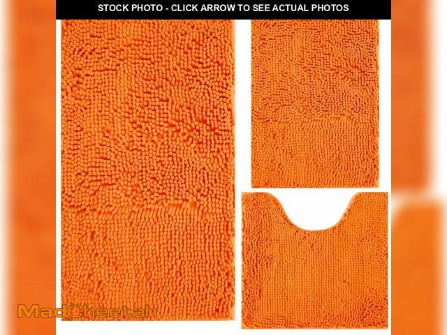 Lot 74-14045467 - Bathroom Rugs Chenille 3-Piece Extra Soft and Absorbent Shag Bathroom Rugs, Machine Wash Mat, Strong...