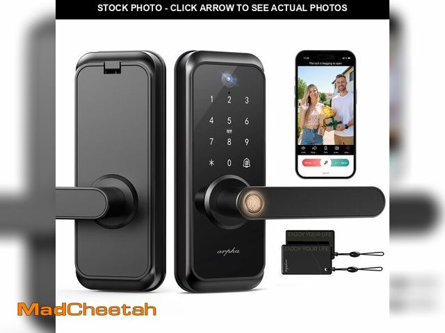 Lot 74-12768879 - WiFi Video Smart Lock with Camera &amp; Handle - 6-in-1 Keyless Entry (Fingerprint/App/Keypad/FOB/Ke...