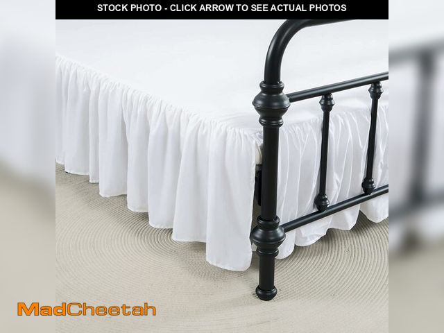 Lot 74-14066618 - xuan dian Bed Skirt Queen Size Ruffled Bed Skirt with Split Corners, 12 Inch Drop Dust Ruffle Bed Sk...