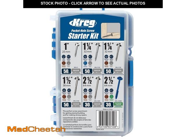 Lot 74-14246001 - Kreg Pocket-Hole Screw Starter Kit (260-Pack) - UNUSED