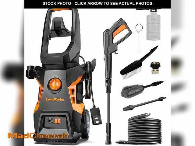 Lot 74-14349525 - LawnMaster LT506-2000A Electric Pressure Washer 13 Amp 1.4 GPM 2300 Max PSI CSA Certified with Deter...