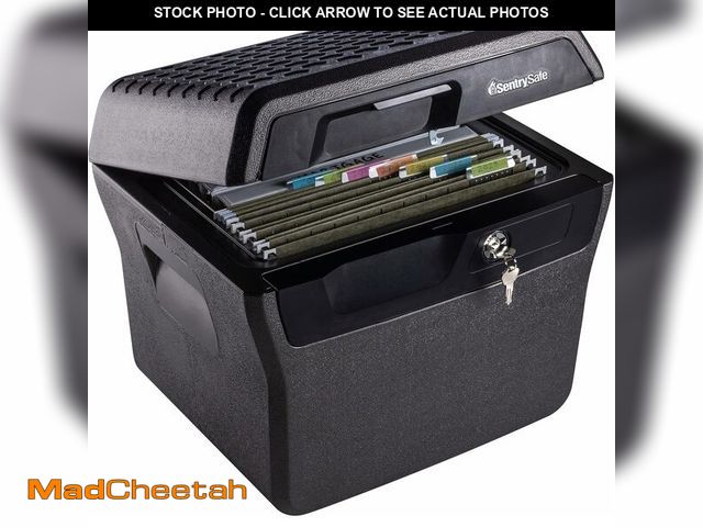 Lot 74-14603294 - SentrySafe Fireproof and Waterproof Lock Box with Key Lock, File Safe with Carrying Handles for Docu...