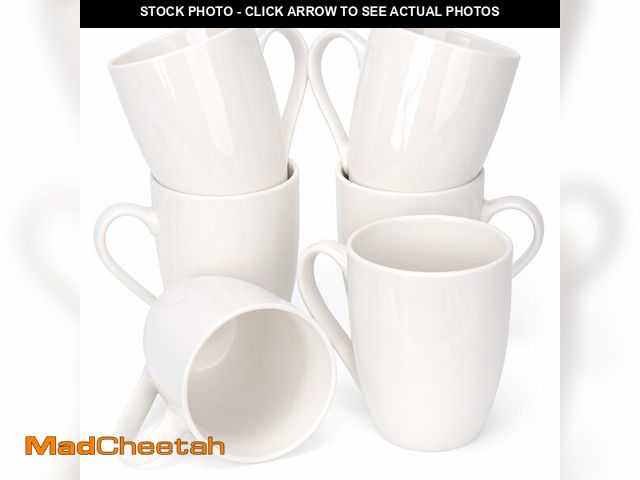 Lot 74-13632065 - xihihiaa 6 Pack Ceramic Coffee Mugs Set, 12 OZ Porcelain Coffee Cups with Handle, Hot Tea, Americano...
