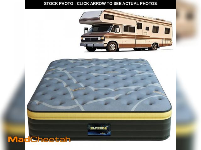 Lot 74-12241282 - Elfreda Short Queen Mattress, 12 inch Pillow Top Pocket Spring Hybrid RV Mattress, Memory Foam Inner...