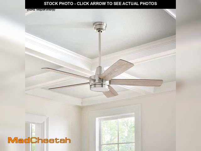 Lot 74-12551694 - Fanelee 54 in. White Color Changing LED Brushed Nickel Smart Ceiling Fan with Light Kit and Remote P...
