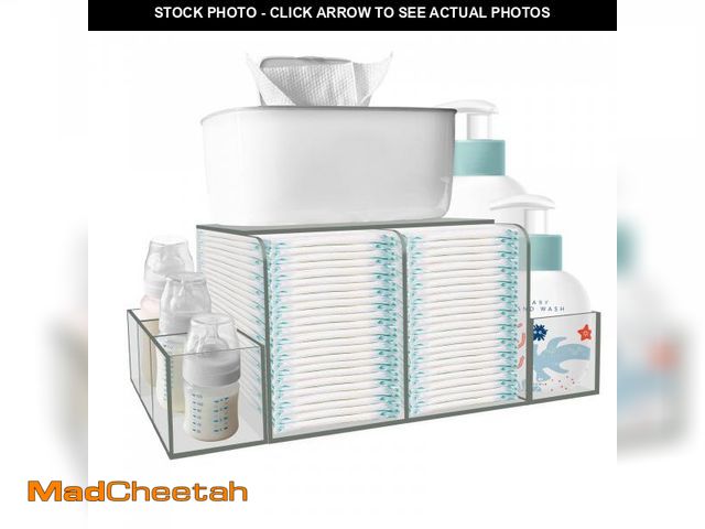 Lot 74-12115133 - GILPWA Diaper Caddy, Baby Changing Table Organizer, Detachable Clear Acrylic Diaper Storage for Wipe...