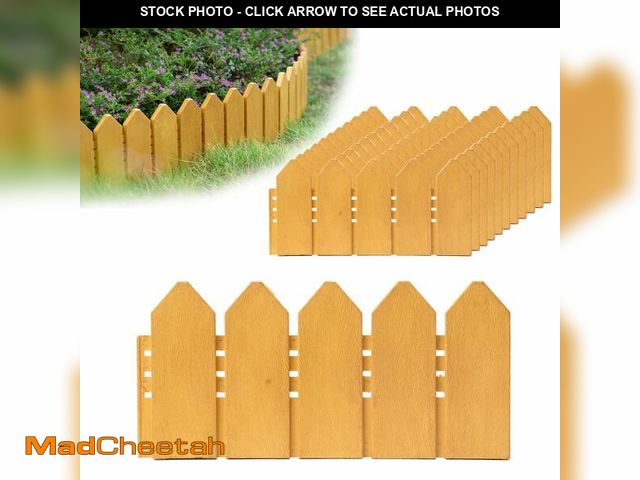 Lot 74-14206242 - ARRYNTHEON Landscape Edging Kit 6.7 in Tall Decorative Double-Sided Wood-Look Fence Garden Border, F...