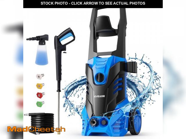 Lot 74-12232283 - EVEAGE Electric Powerful Pressure Washer - 3500PSI Max 2.5GPM Power Washer with 20FT Hose 4 Quick Co...