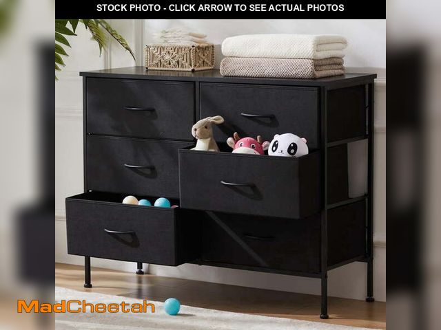 Lot 74-14070375 - edx 6 Drawer Fabric Dresser for Bedroom, Chest of DrawerOrganizer Storage Cabinet for Closet, Entryw...