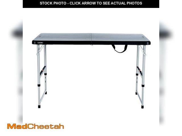 Lot 74-14275823 - Lifetime 48 in. L Rectangle Black Resin Top Adjustable Fold-In-Half Table with Silver Frame - UNUSED
