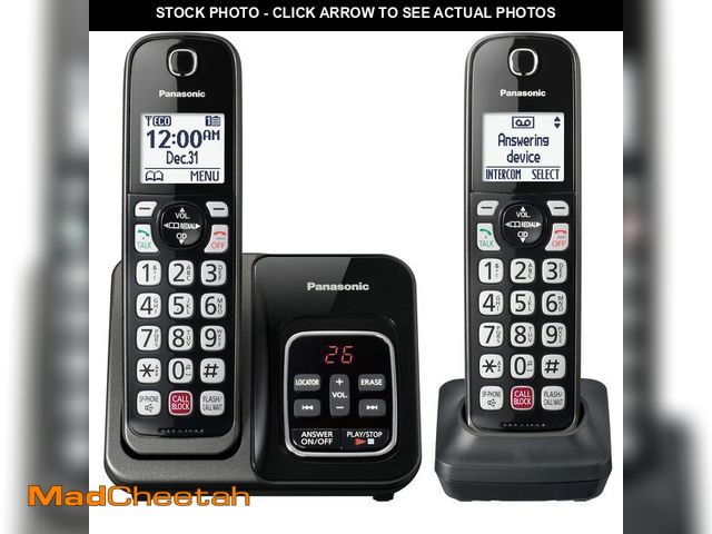 Lot 74-13628667 - Panasonic Cordless Phone with Answering Machine, Advanced Call Block, Bilingual Caller ID and High-C...