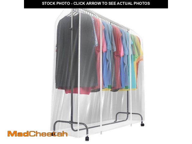 Lot 74-13771063 - Sorbus 65 in. H x 23 in. W x 72 in. D Ft Clear Plastic Clothes Rail Cover for Portable Closet - UNUS...