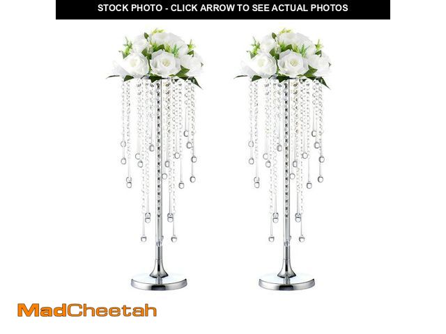 Lot 74-14143638 - 2pcs Wedding Home Decoration Flower Road Leads Gold Acrylic Crystal Wedding Table Centerpiece - UNUS...