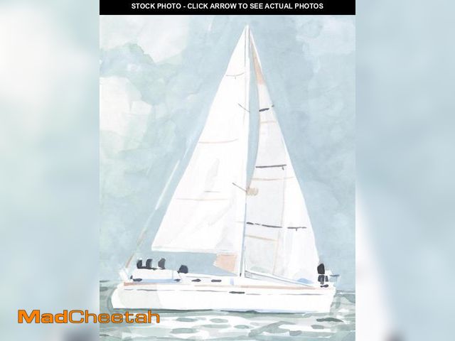 Lot 74-12399515 - ART.COM Wall Art Print Soft Sailboat I by Emma Scarvey, 24" x 32" - UNUSED