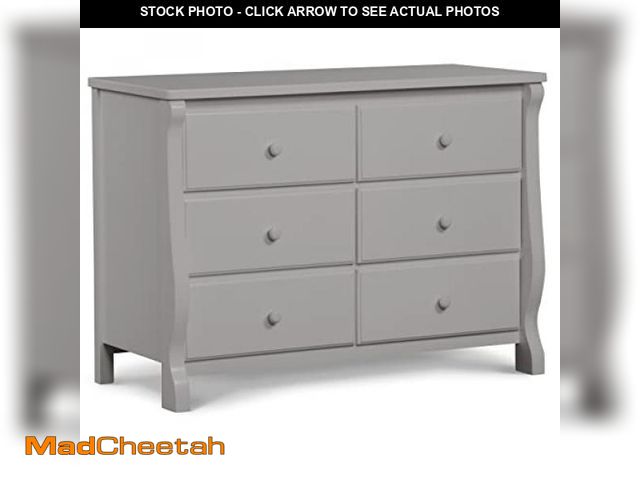 Lot 74-12134252 - Delta Children Universal 6 Drawer Dresser with Interlocking Drawers - Gray - UNUSED