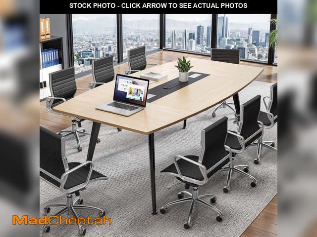 Lot 74-12109879 - YITAHOME 6FT Conference Table with Power Outlets, 70.8 Inches Boat Shaped Meeting Table with Rectang...