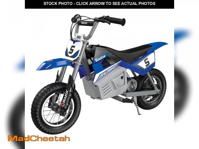 Lot 74-12131722 - Razor MX350 Dirt Rocket Electric Motocross Bike, Blue, 10-12 inches - UNUSED