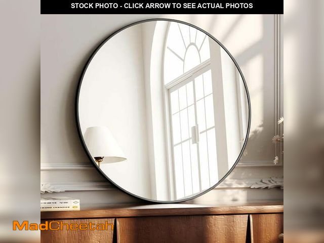 Lot 74-12800341 - YVANLA 20" Rounded Bathroom Wall Mirror Vanity Mirror,Black - UNUSED