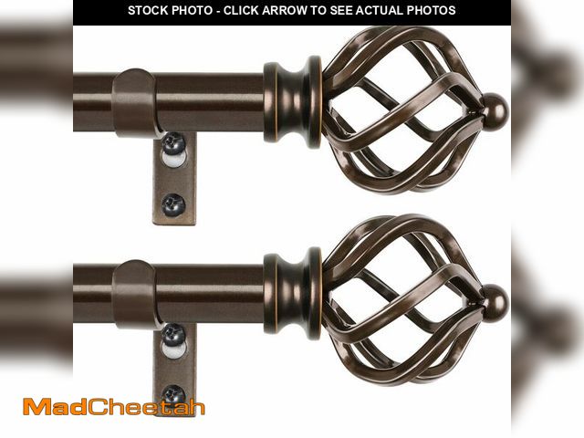 Lot 74-12713575 - KAMANINA 2 Pack Curtain Rods 32 to 86 Inches (2.6-7.1ft), 3/4 Inch Curtain Rods for Windows Splicing...