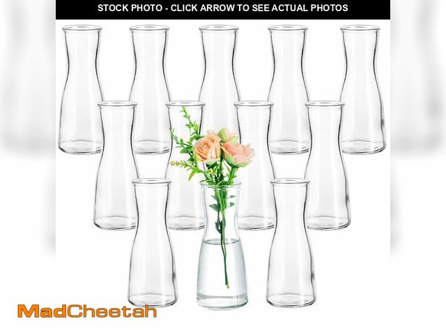 Lot 74-14268066 - Hewory Glass Bud Vases for Centerpieces - Clear Small Flower Vase Set of 12, Modern Minimalist Cute ...