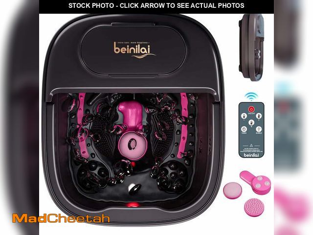 Lot 74-12670233 - Beinilai Collapsible Foot Spa with Heat and Massage,Foot Bath with 3 Pedicure Attachments, Remote Co...