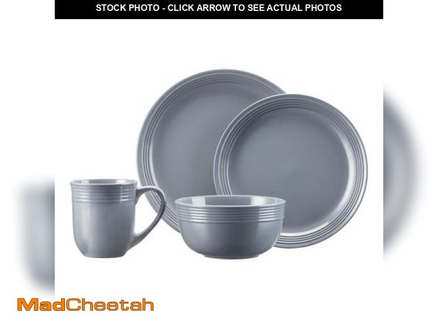 Lot 74-12426322 - Mainstays Chiara 16-Piece Stoneware Gray Dinnerware Set - UNUSED