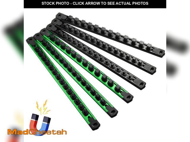 Lot 74-11555914 - Reniteco Magnetic Socket Organizer, 6-Piece Heavty Duty Aluminum Socket Holder, Socket Rail for Tool...
