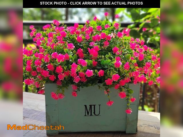 Lot 74-14059990 - Grunyia 12 Bundles Artificial Flowers for Outdoors, UV Resistant Fake Flowers with Plastic Plants, F...
