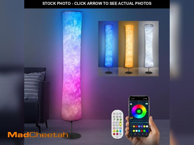 Lot 74-11557838 - Torchlet Floor Lamp, RGB Floor Lamp with 16 Million DIY Colors and Scene Modes, Music Sync and White...