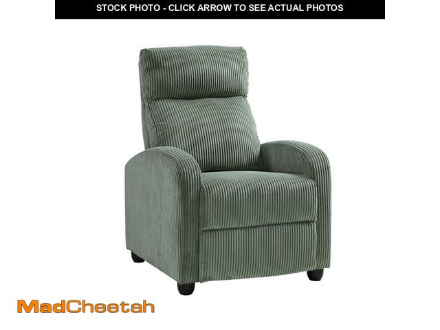 Lot 74-12870004 - (MISSING LEGS) Lazzara Guthrie Green Corduroy Manual Push Back Recliner - USED