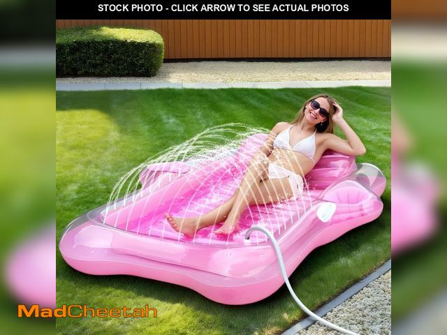 Lot 74-12313044 - Snowalva Inflatable Tanning Pool Lounger Float, 72" x 61"Pool Floats Adult with Automatic Spray Cool...