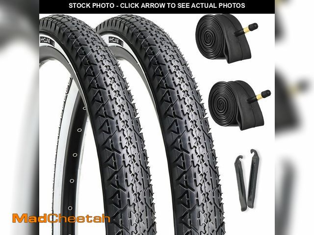 Lot 74-14422272 - 2-Pack Cruiser Bike Tires Set: Hycline 26x2.125 Inch Folding Replacement Bicycle Tires and Pair 26-i...