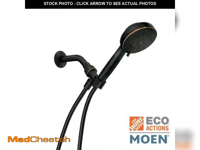 Lot 74-12463849 - MOEN Hydro Energetix 8-Spray Wall Mount Handheld Shower Head 1.75 GPM in Mediterranean Bronze - UNUS...